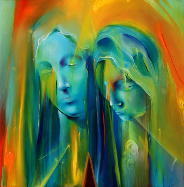 bursting colors swirl type paintings Michael Page